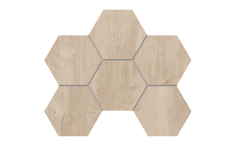 Мозаика Estima SF02 Soft Wood Creamy Hexagon неполированная 25x28.5