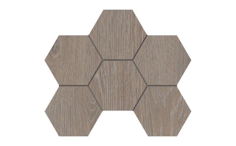 Мозаика Estima KW02 Kraft Wood Light Grey Hexagon структурированный 25x28,5