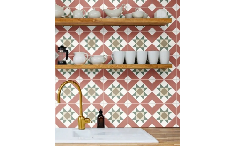 Керамогранит Nanda Tiles Kompas Rosset Red 20х20 (УТ-00036875)