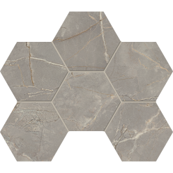 Мозаика BR03 Bernini Hexagon Grey неполированная 25x28,5