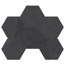 Мозаика Luna Black LN04/TE04 Hexagon неполированный 25x28.5