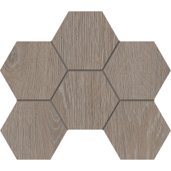 Мозаика Estima KW02 Kraft Wood Light Grey Hexagon структурированный 25x28,5